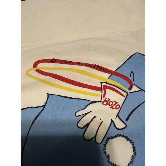 Bozo The Clown Twin Bed Sheet Set Wamsutta Bigtop Circus Vintage TV Cartoon - Picture 7 of 12